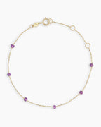 14K Gold Newport Birthstone Bracelet - Amethyst - February