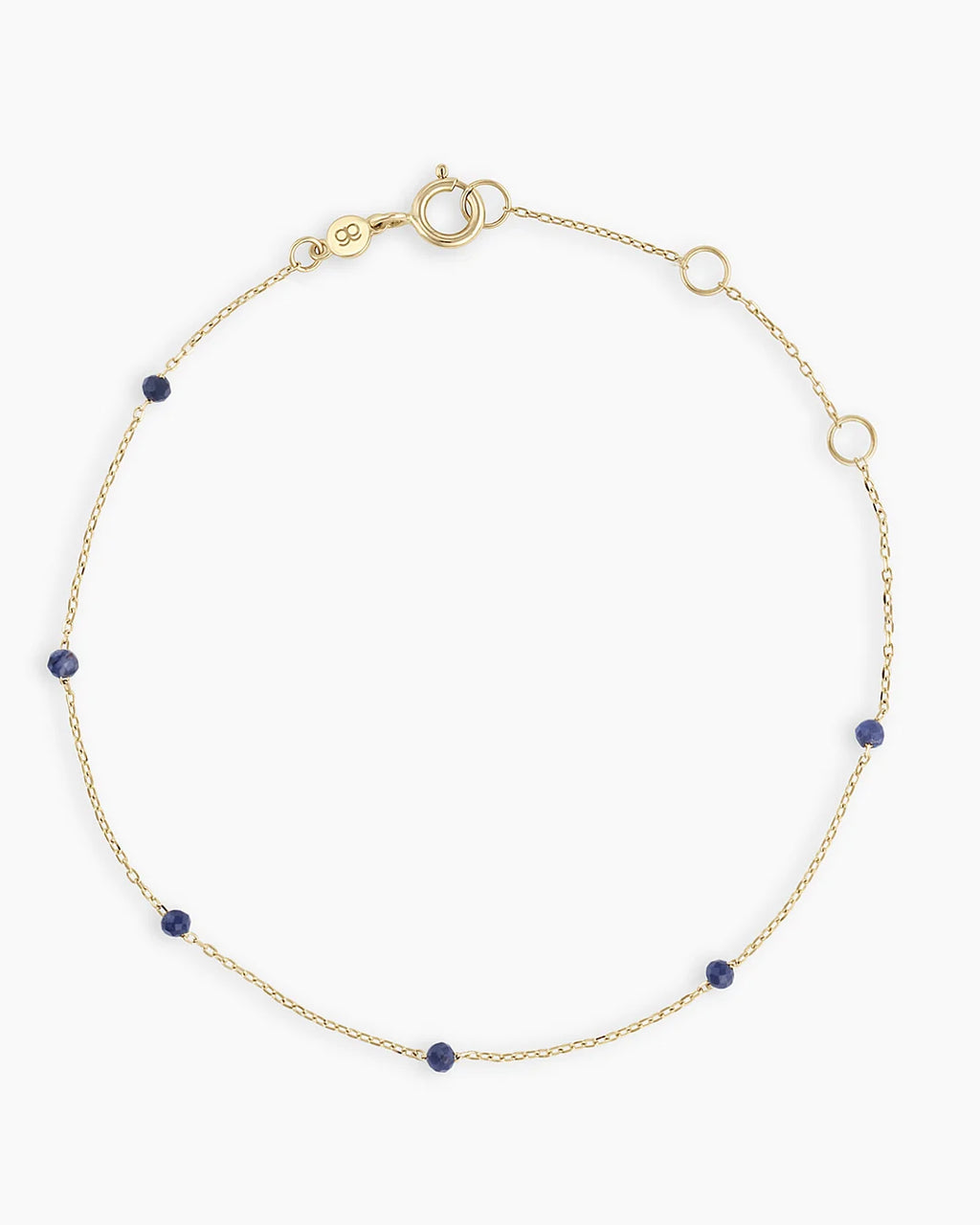 14K Gold Newport Birthstone Bracelet - Blue Sapphire - September