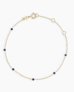 14K Gold Newport Birthstone Bracelet - Blue Sapphire - September