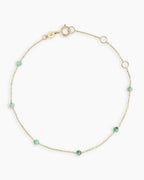 14K Gold Newport Birthstone Bracelet - Emerald - May