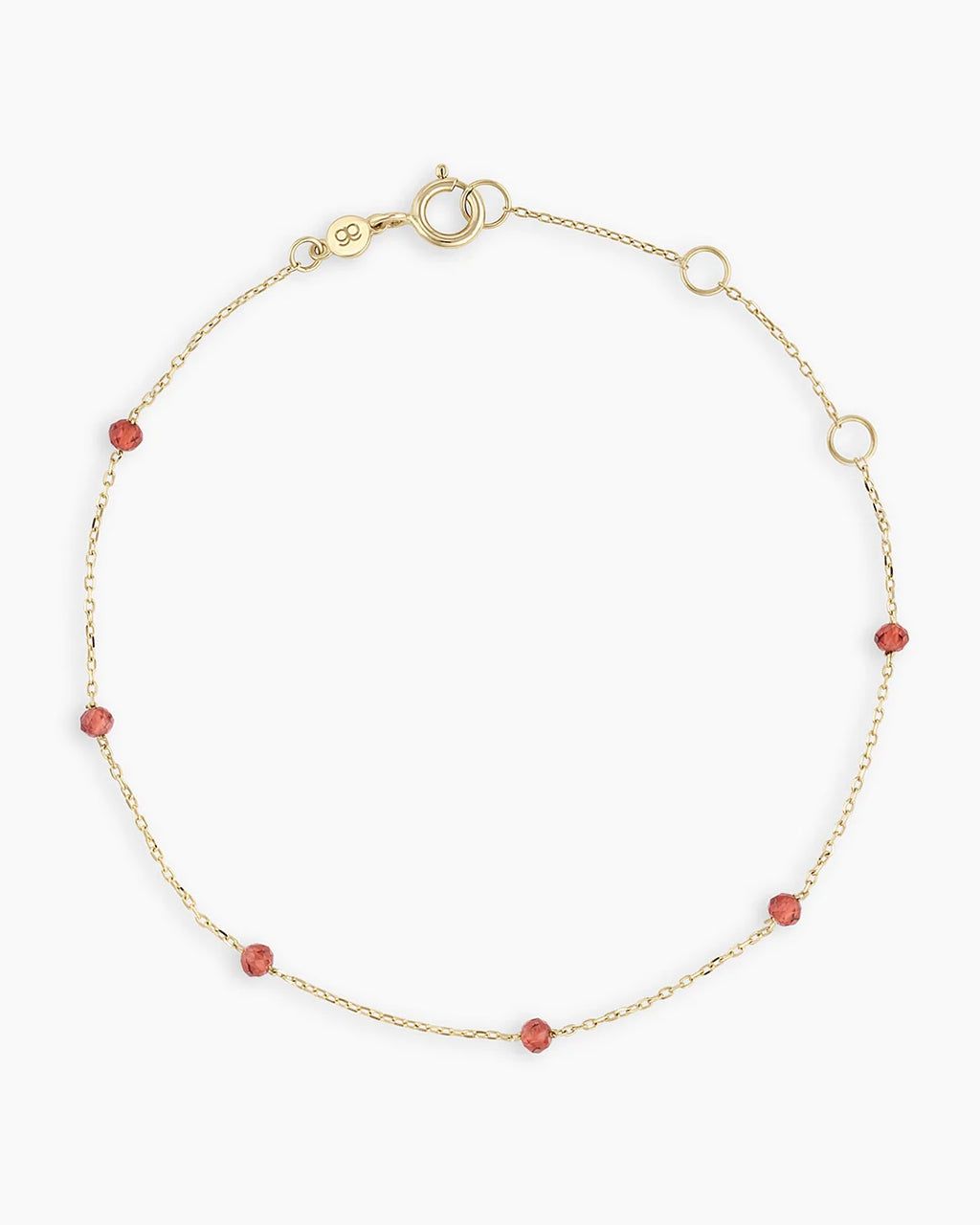 14K Gold Newport Birthstone Bracelet - Garnet - January