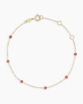 14K Gold Newport Birthstone Bracelet - Garnet - January