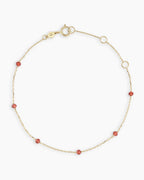 14K Gold Newport Birthstone Bracelet - Garnet - January