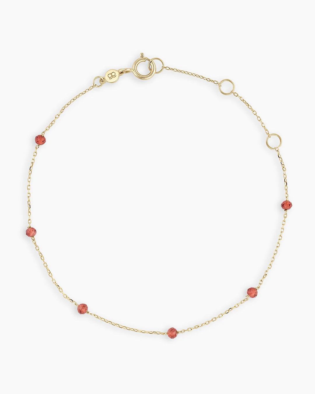 14K Gold Newport Birthstone Bracelet - Garnet - January