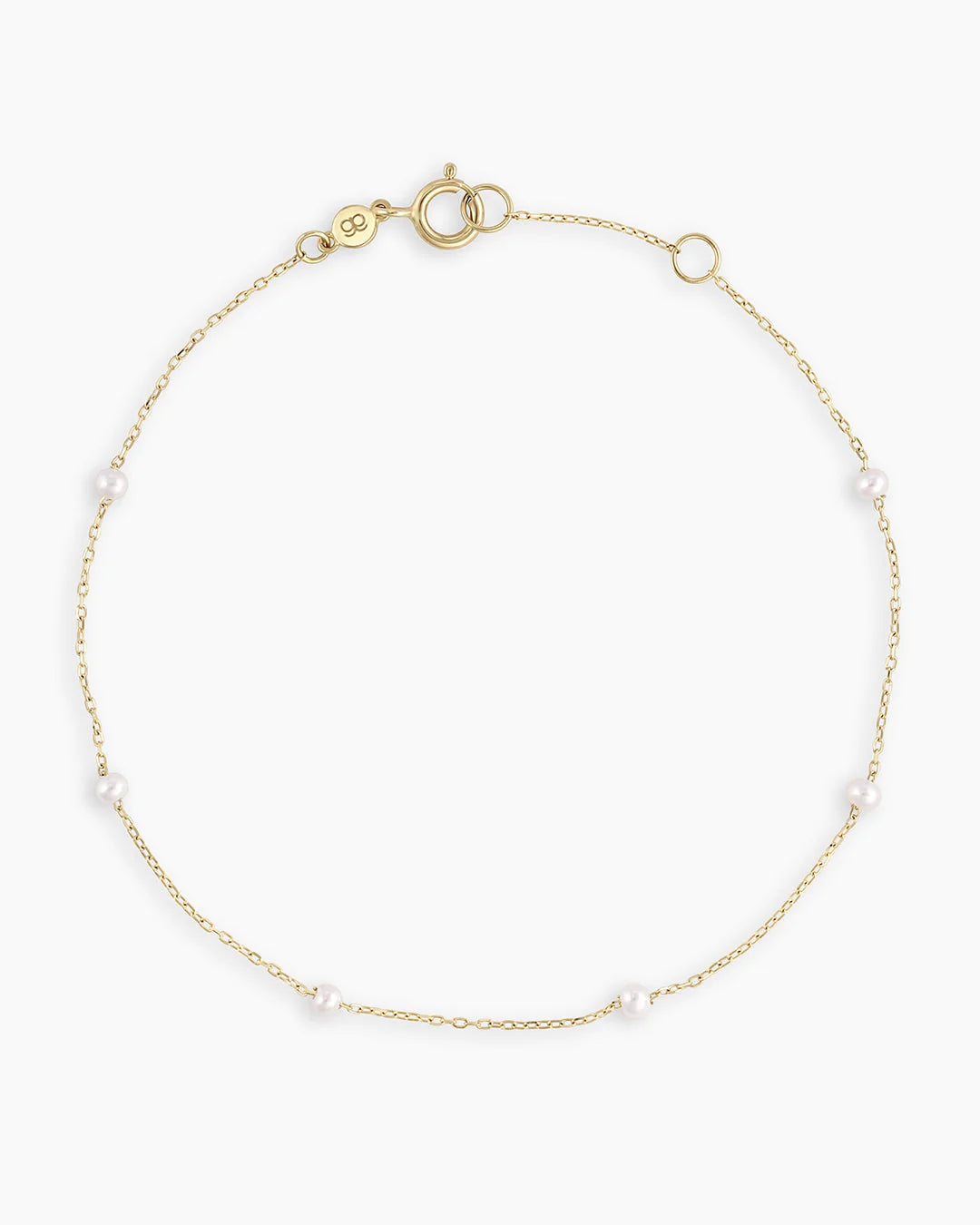 14K Gold Newport Birthstone Bracelet - Pearl - June