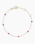 14K Gold Newport Birthstone Bracelet - Ruby - July