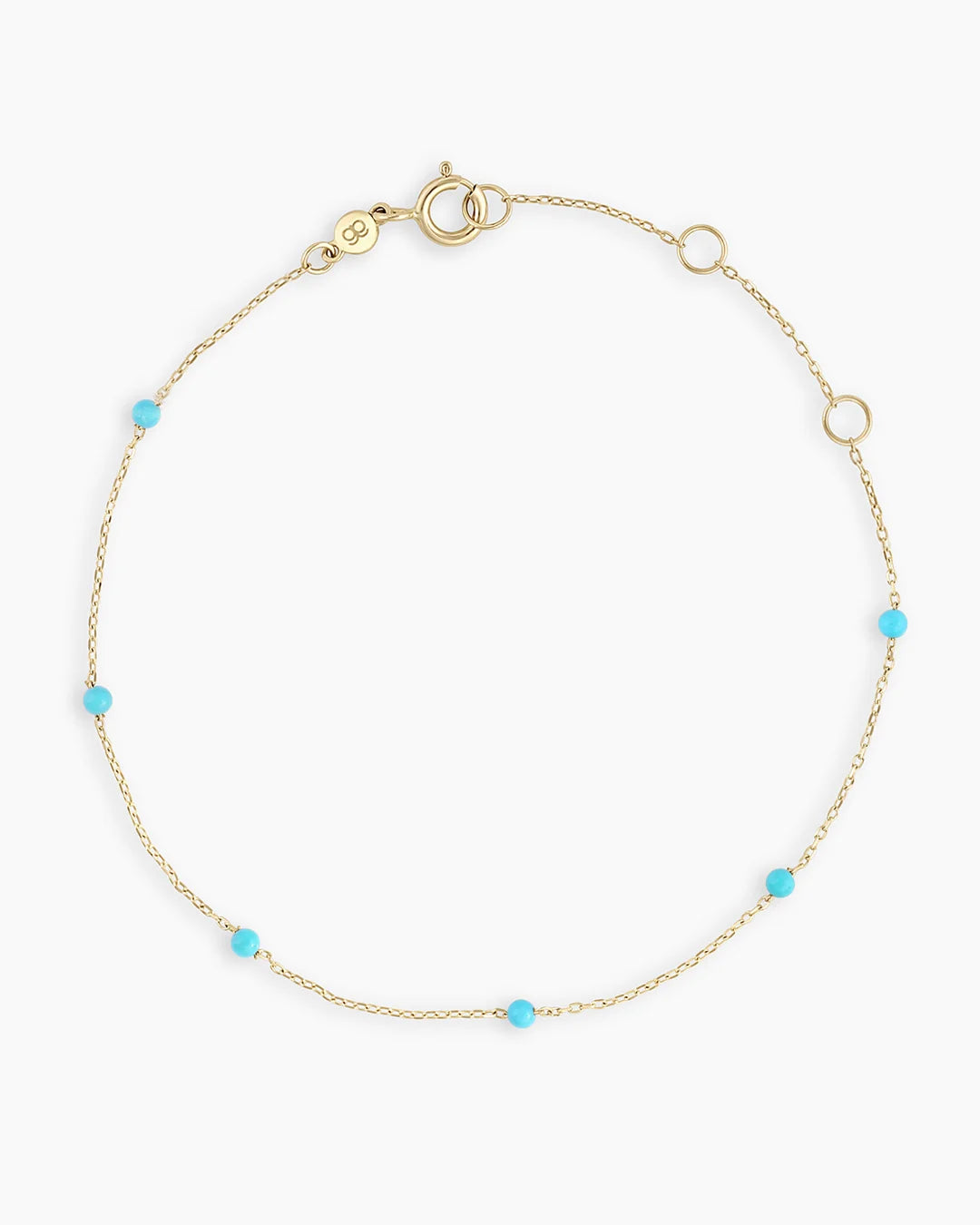 14K Gold Newport Birthstone Bracelet - Turquoise - December