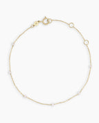 14K Gold Newport Birthstone Bracelet - White Topaz - April