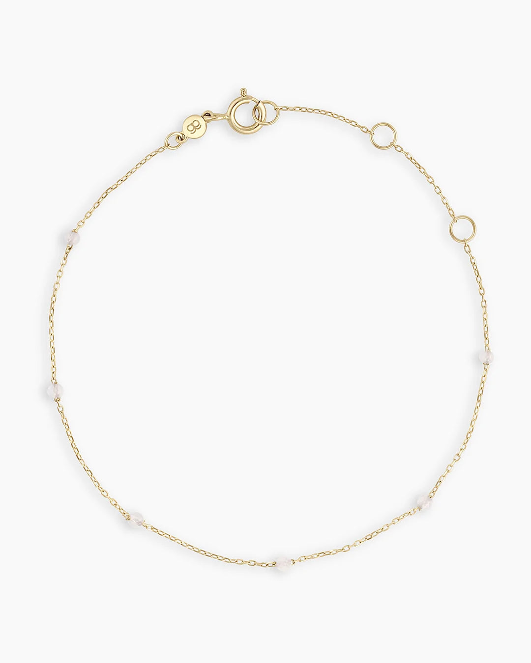 14K Gold Newport Birthstone Bracelet - White Topaz - April