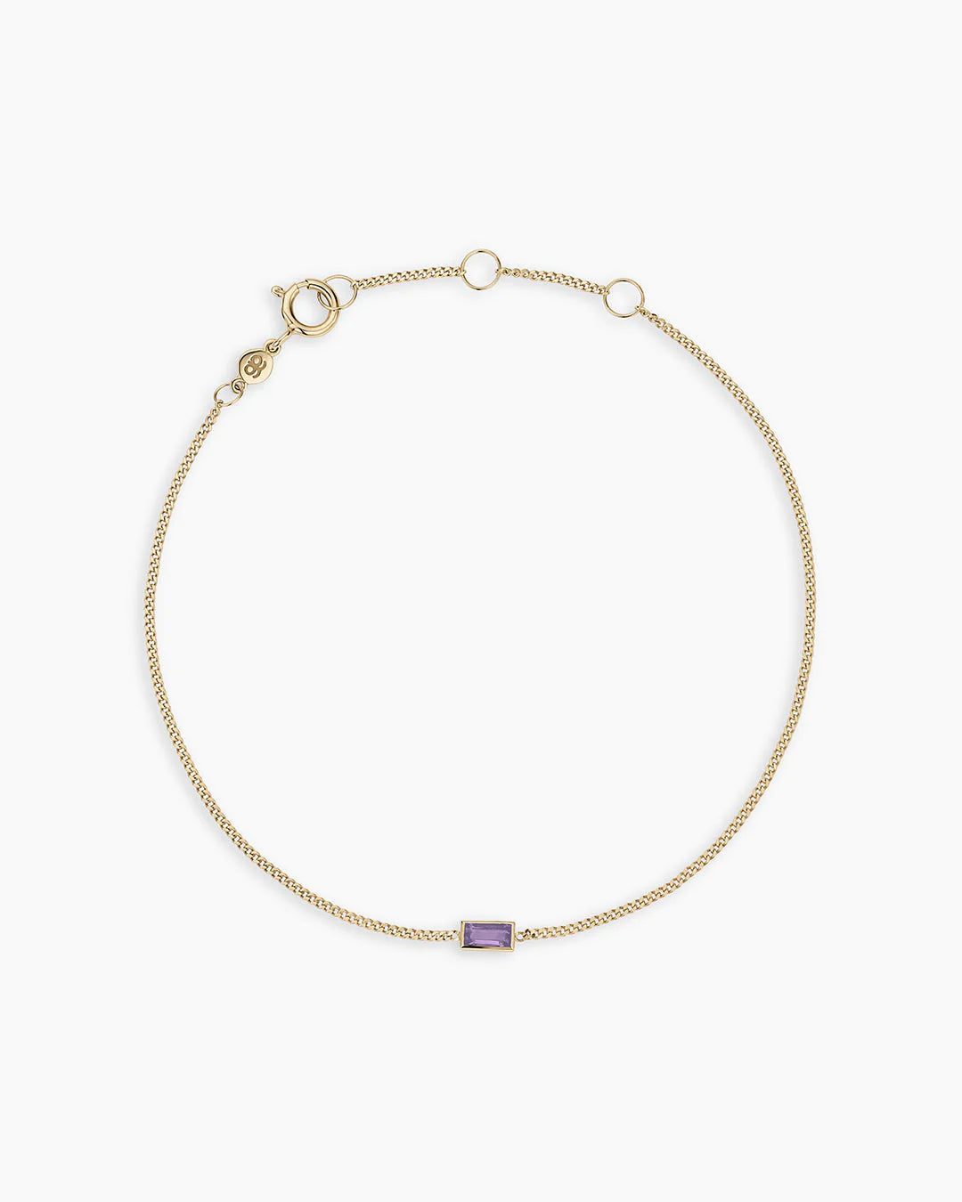 14K Gold Wilder Birthstone Bracelet - Amethyst - February