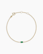 14K Gold Wilder Birthstone Bracelet - Green Agate - May