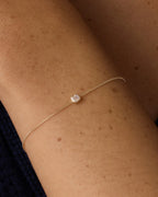 14K Gold Wilder Birthstone Bracelet - Moonstone - June worn on wrist