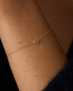 14K Gold Wilder Birthstone Bracelet - Peridot - August worn on wrist