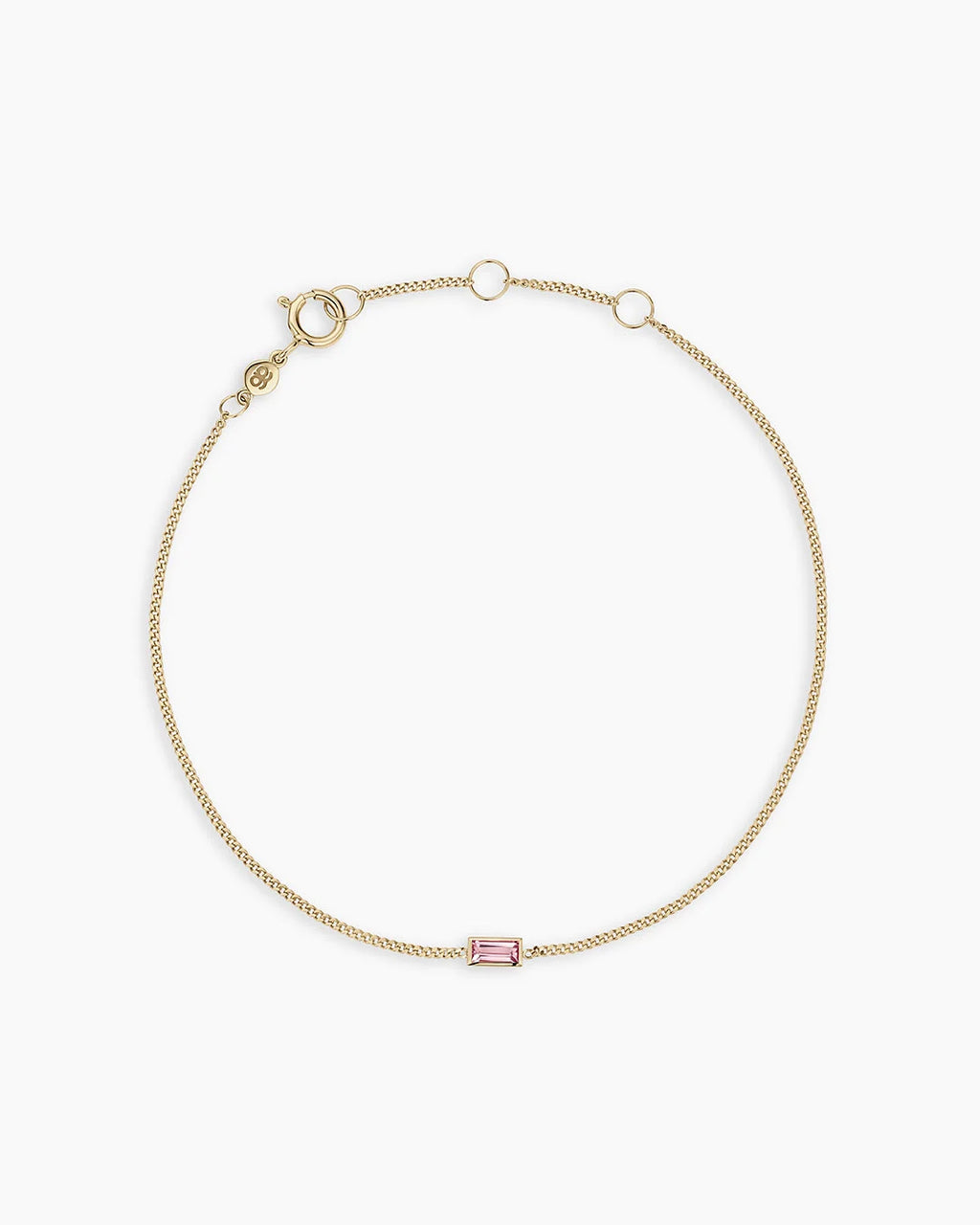 14K Gold Wilder Birthstone Bracelet - Pink Tourmaline - October