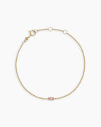 14K Gold Wilder Birthstone Bracelet - Pink Tourmaline - October