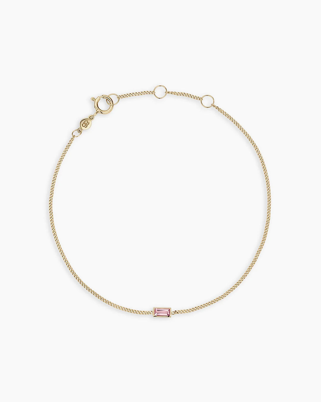 14K Gold Wilder Birthstone Bracelet - Pink Tourmaline - October