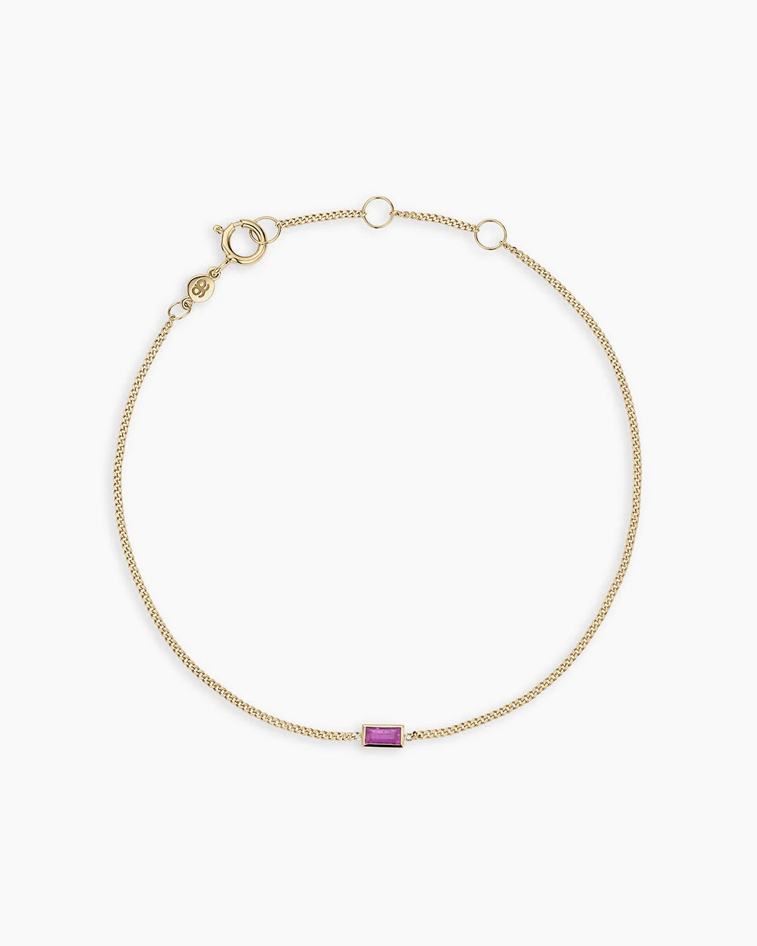 14K Gold Wilder Birthstone Bracelet - Ruby - July