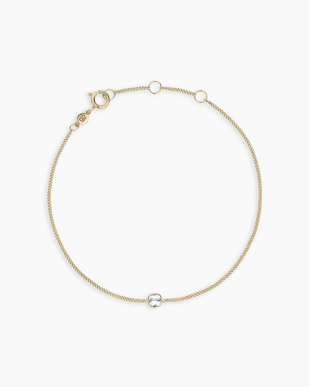14K Gold Wilder Birthstone Bracelet - White Topaz - April