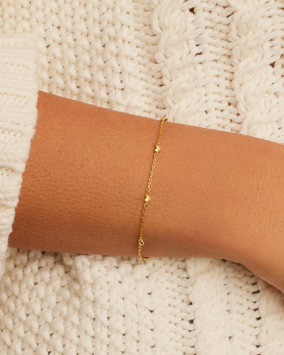 Amour Bracelet - 18K Gold Plated worn on wrist 1