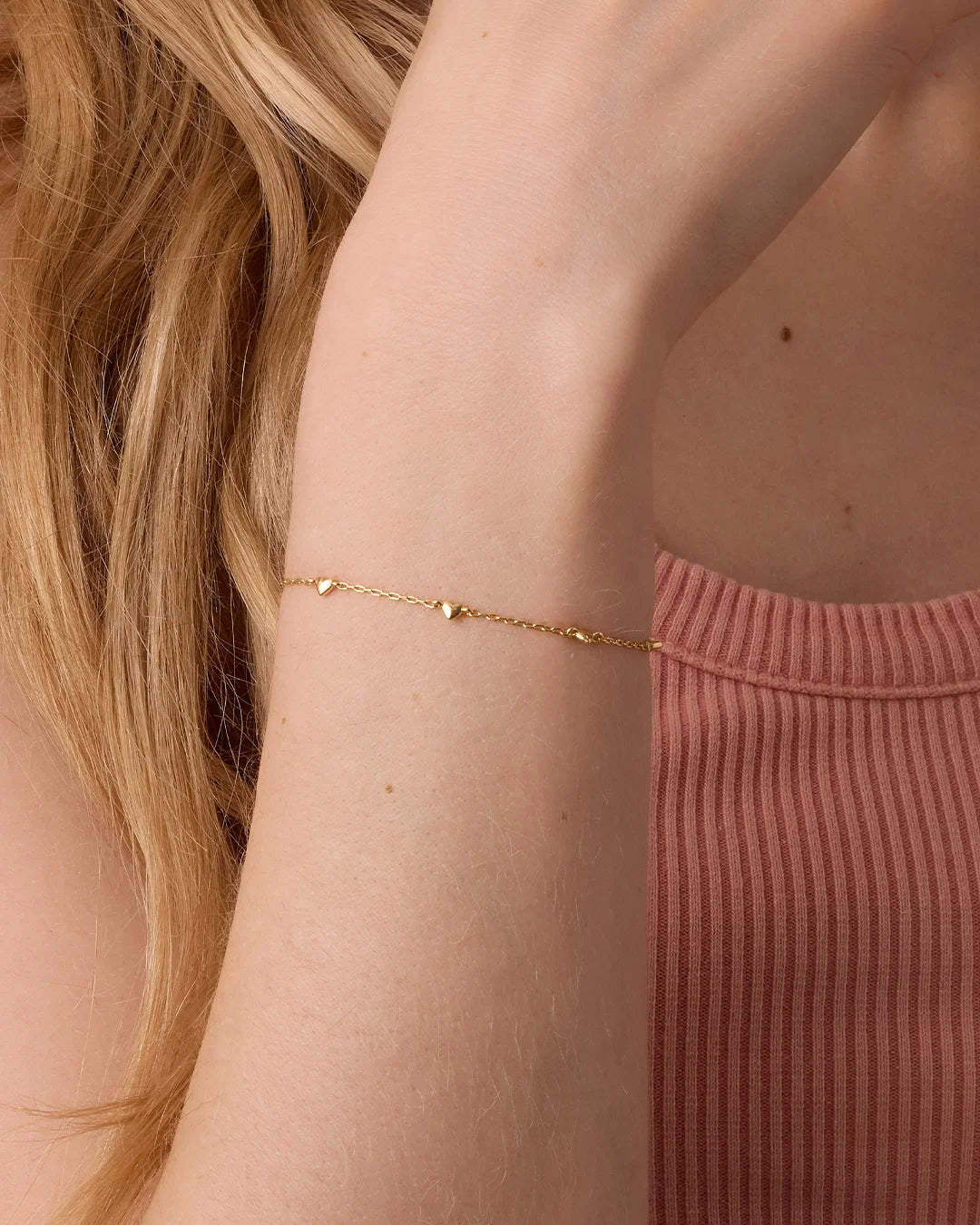 Amour Bracelet - 18K Gold Plated worn on wrist 2