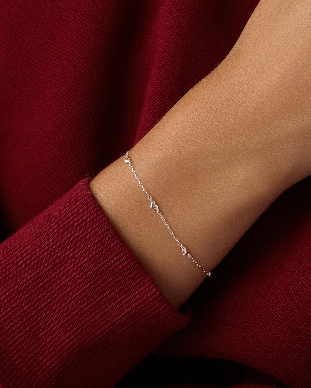 Amour Bracelet - Silver Plated worn on wrist 1