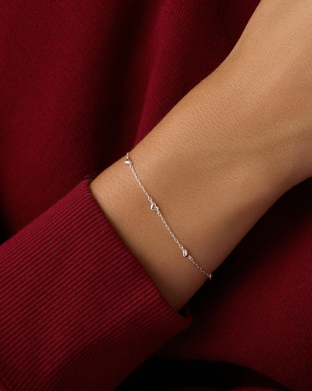 Amour Bracelet - Silver Plated worn on wrist 1
