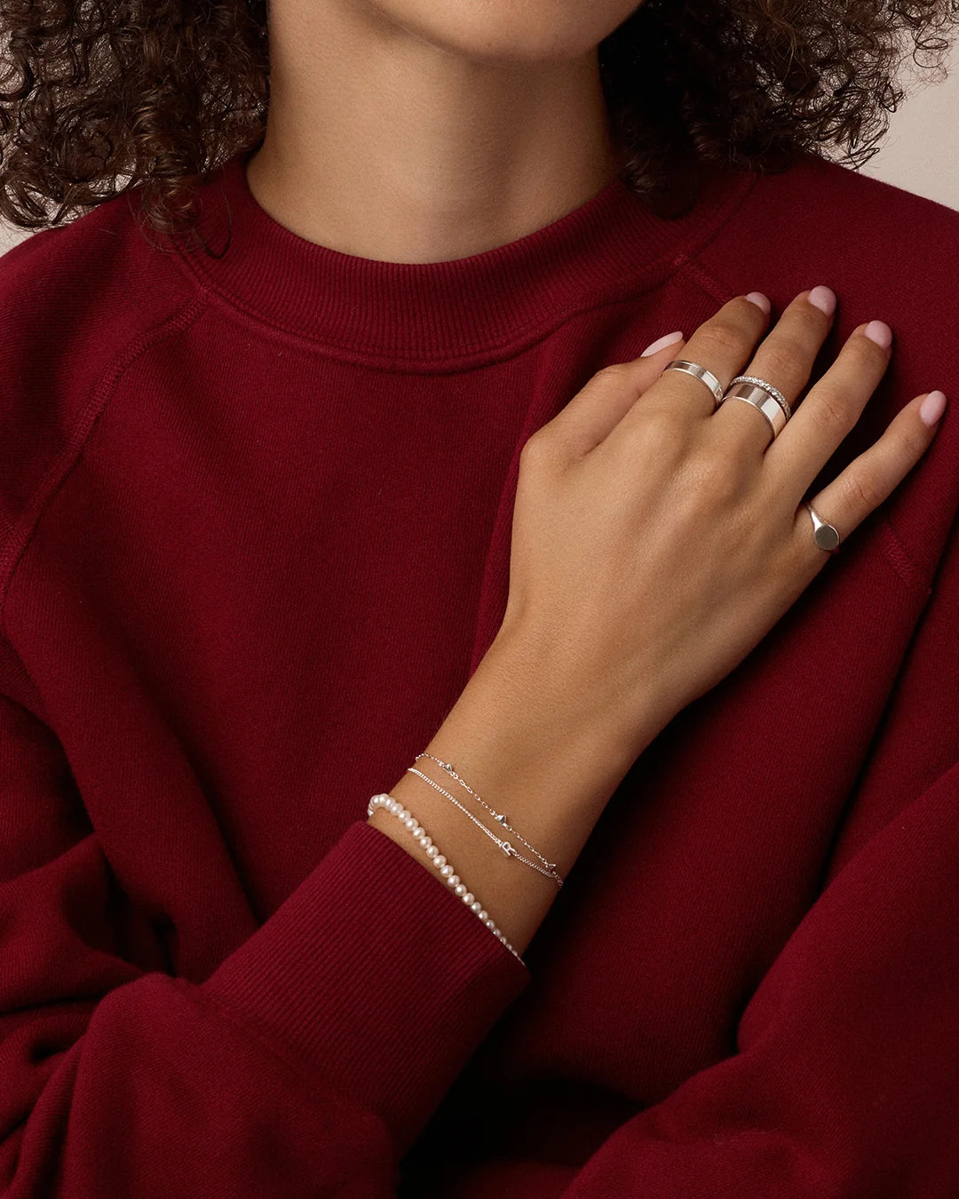 Amour Bracelet - Silver Plated worn on wrist 2