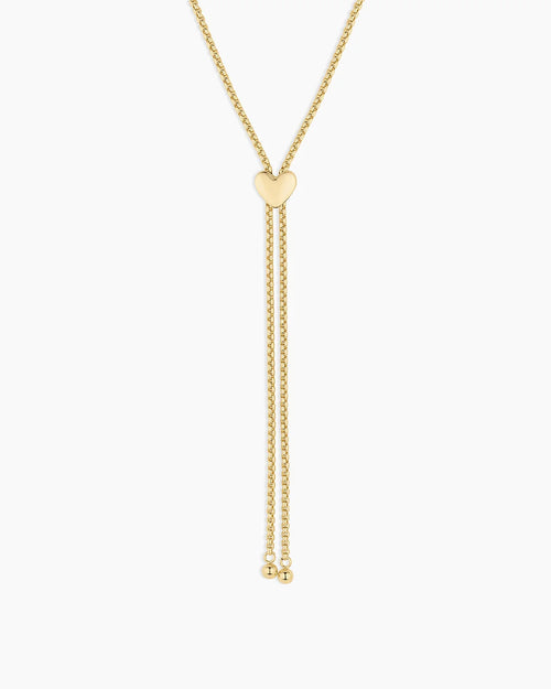 Bella Heart Bolo Necklace in Gold
