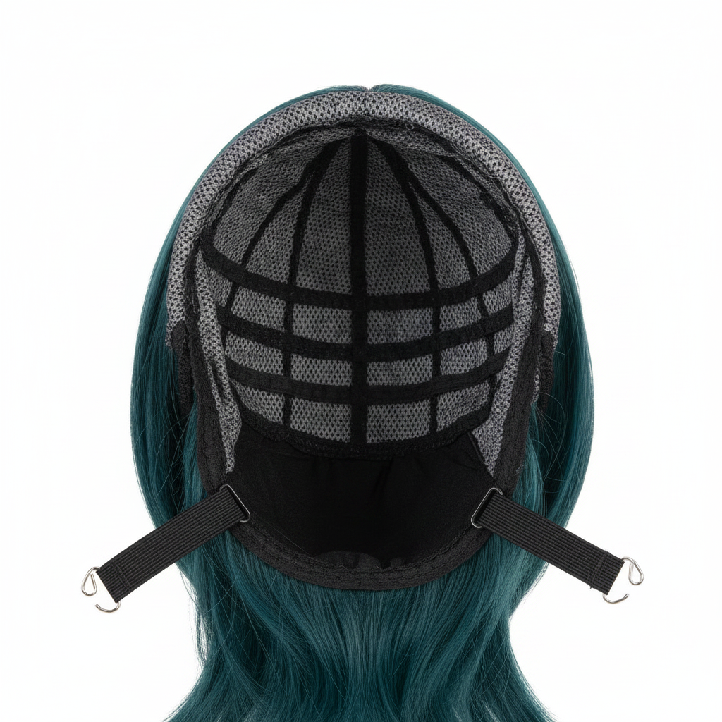 Teal Short Bob Cosplay Wig detail2