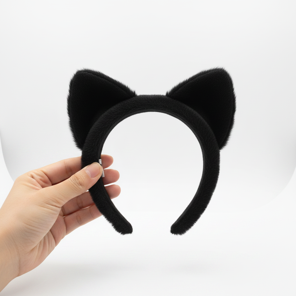 Plush Cat Ears Headband detail2