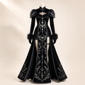 CosNova black silver lunar cheongsam costume hero view