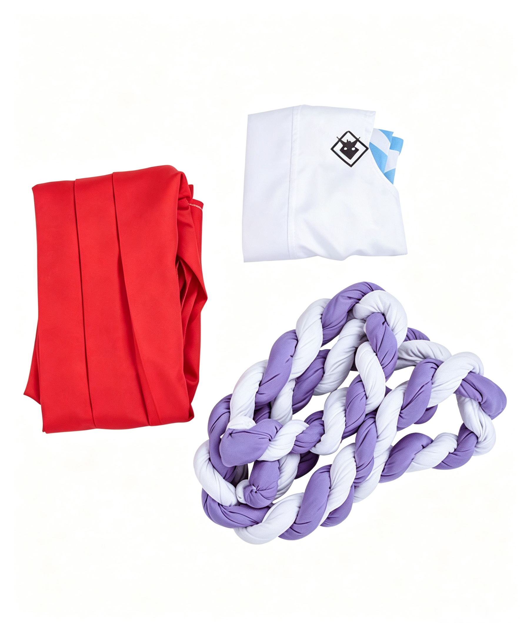 CosNova horned warrior cosplay set package contents with top pants and braided sash