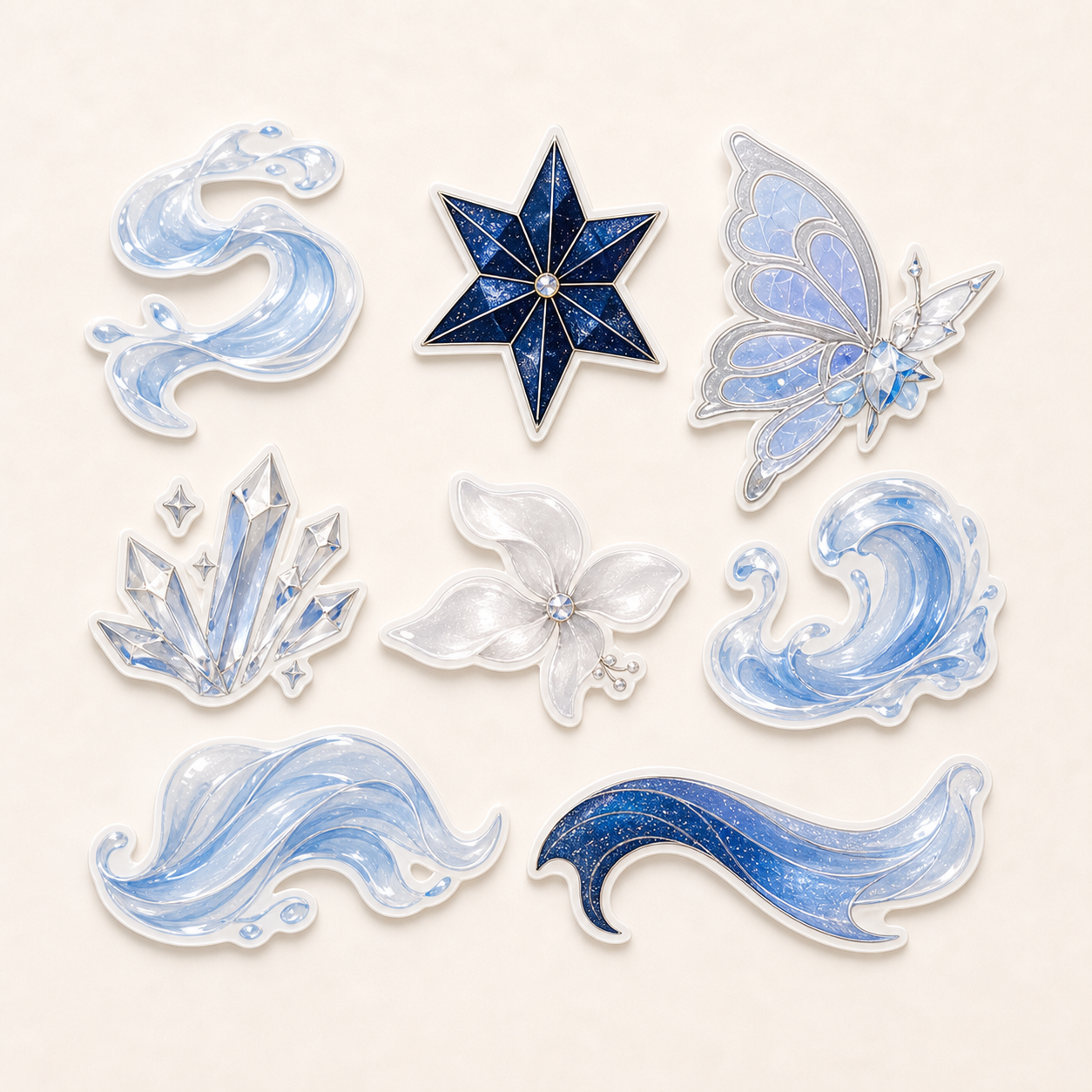 CosNova pearl blue fantasy sticker add-on set only