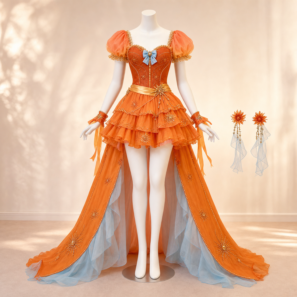 CosNova sunset ember festival gown warm-white hero view