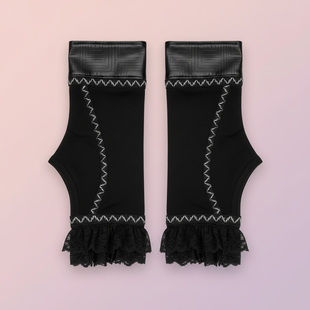 cosplay arm warmers black fingerless costume sleeves one size pair product