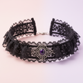 lace cosplay choker black gothic choker necklace with pendant product