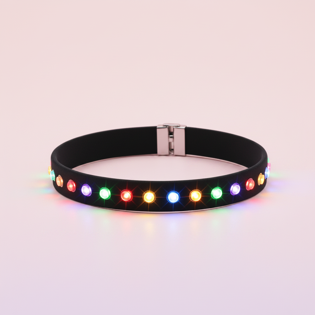 led glow cosplay choker light up collar necklace color changing product