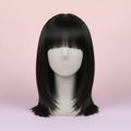 clip in cosplay bangs jet black fringe hair piece heat resistant product