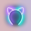 led light up cat ears headband glowing neon cosplay rave ears rechargeable product