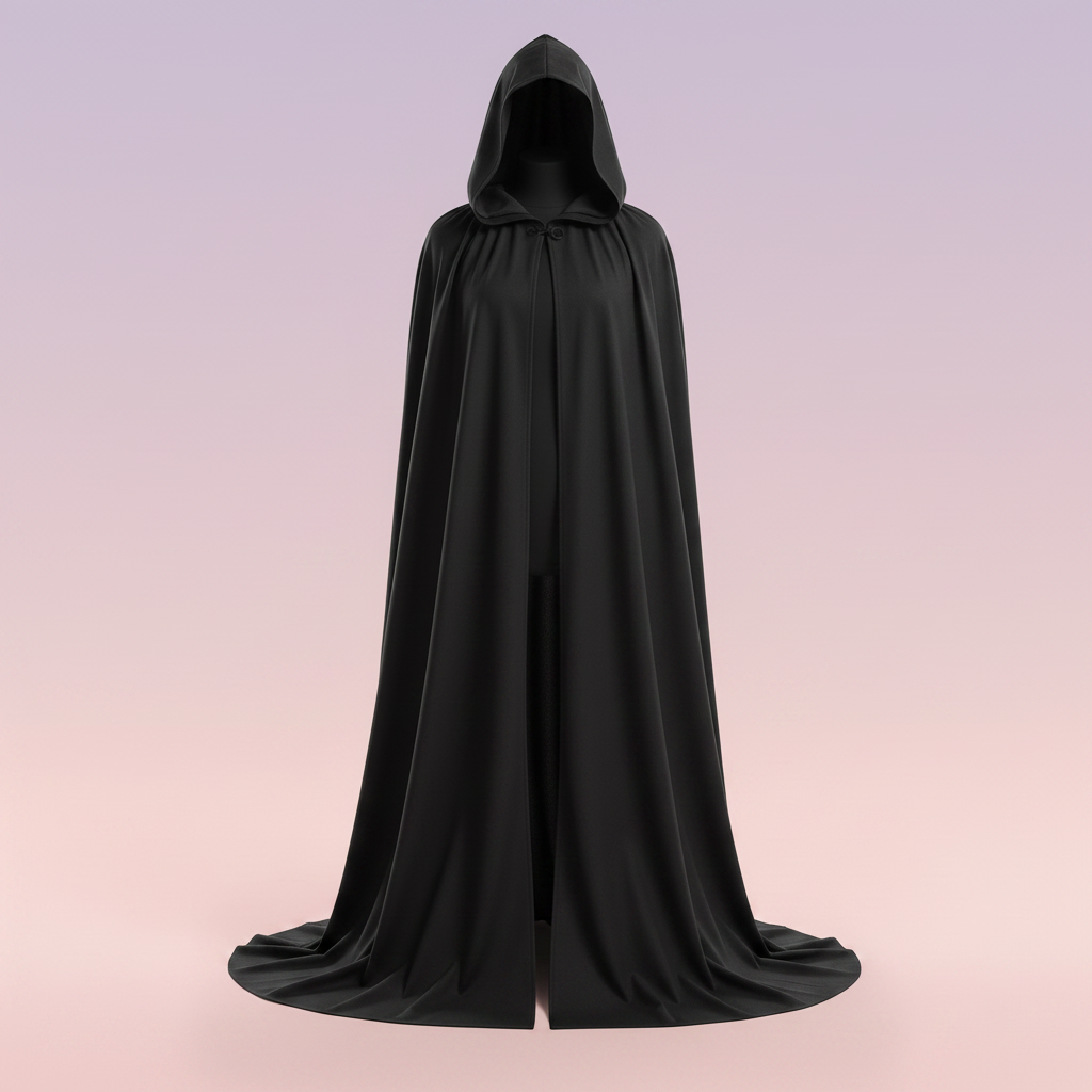 hooded cosplay cape cloak long black hooded cloak for costume halloween product