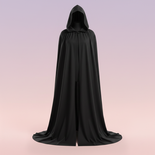 hooded cosplay cape cloak long black hooded cloak for costume halloween product