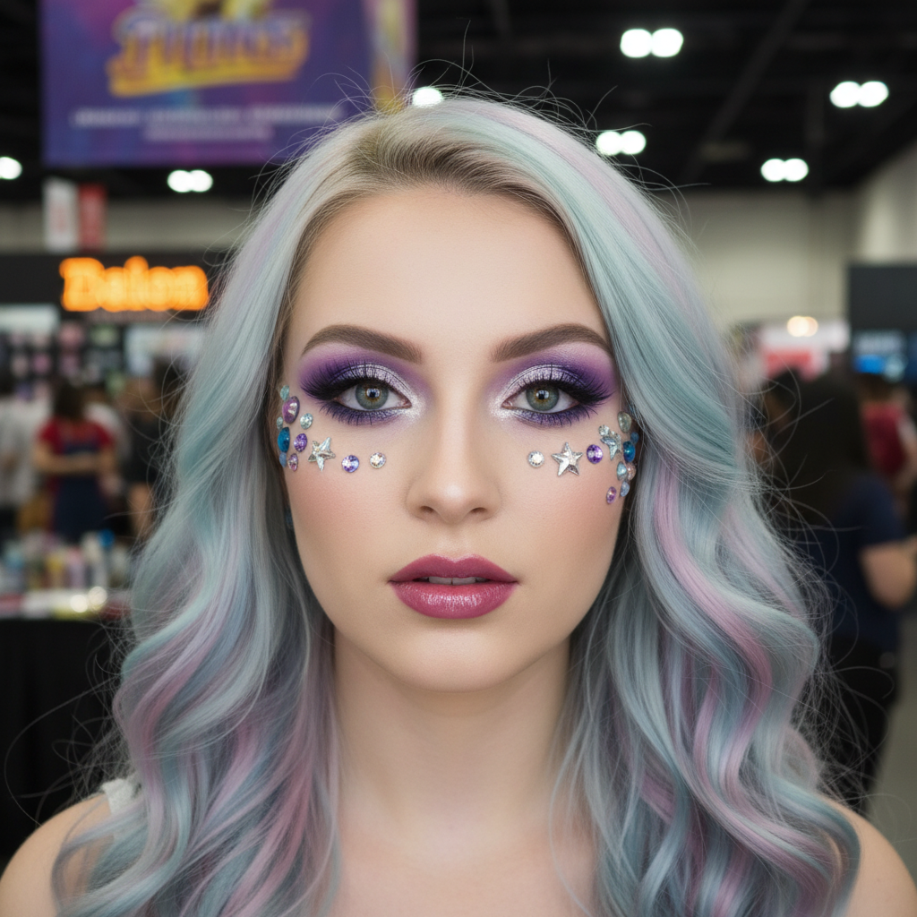 Cosplay Face Gems & Rhinestone Stickers model1