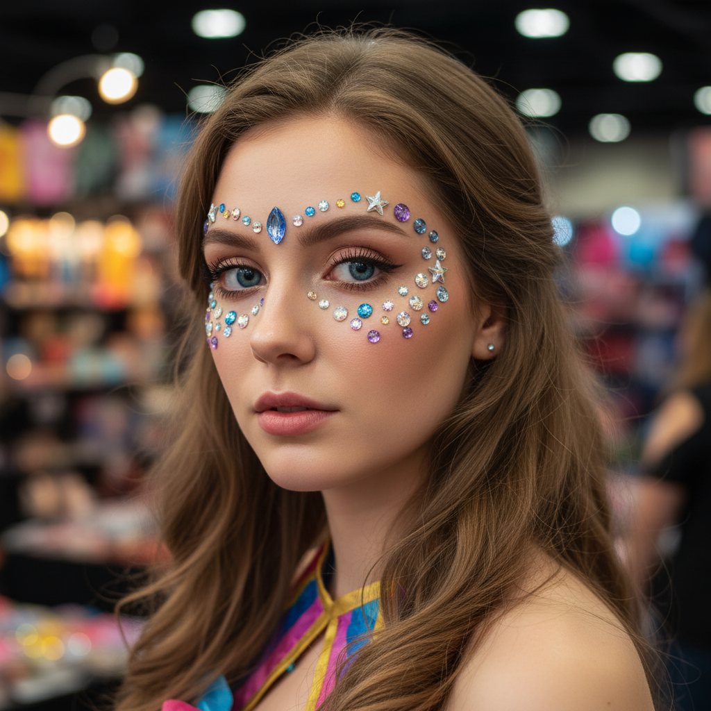 Cosplay Face Gems & Rhinestone Stickers model2