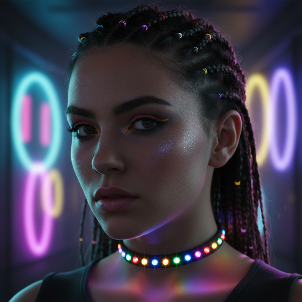 LED Glow Cosplay Choker model2