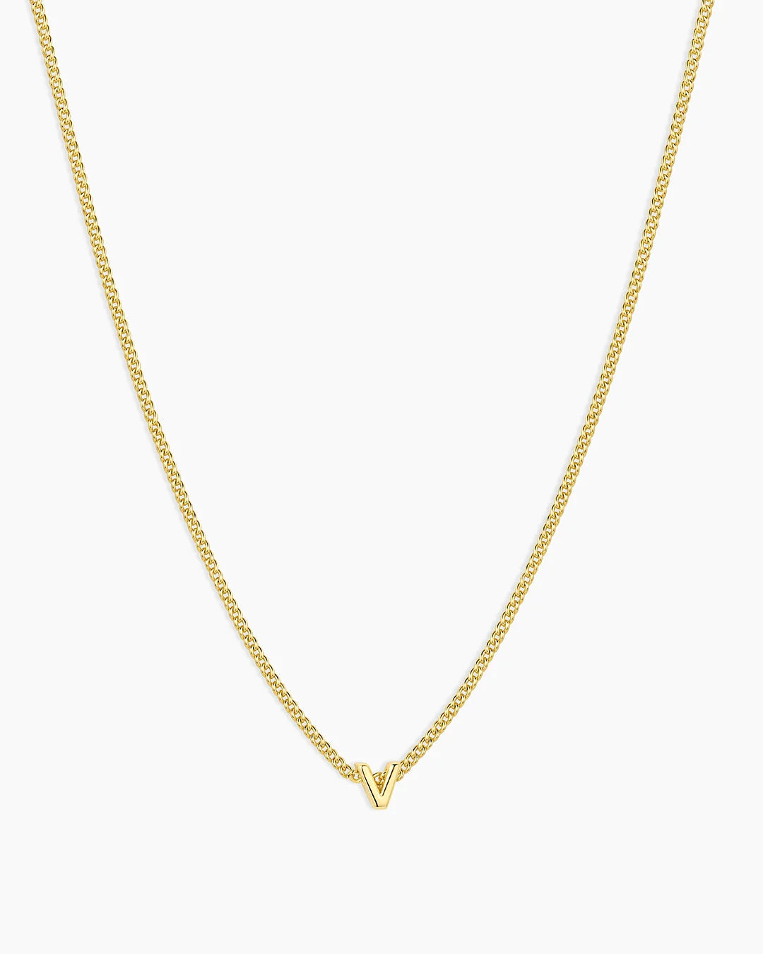 Gold Letter V Necklace