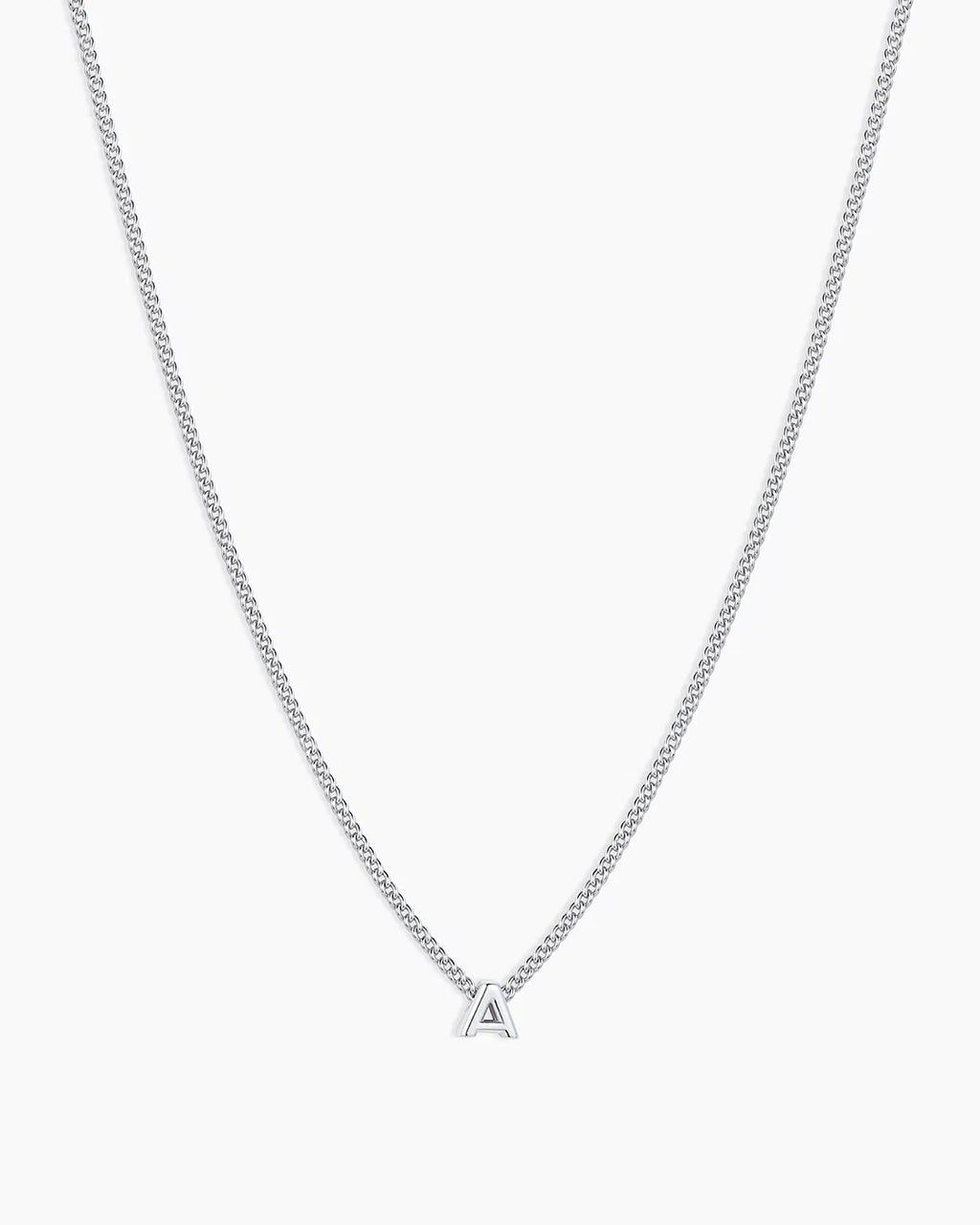 Silver Letter A Necklace