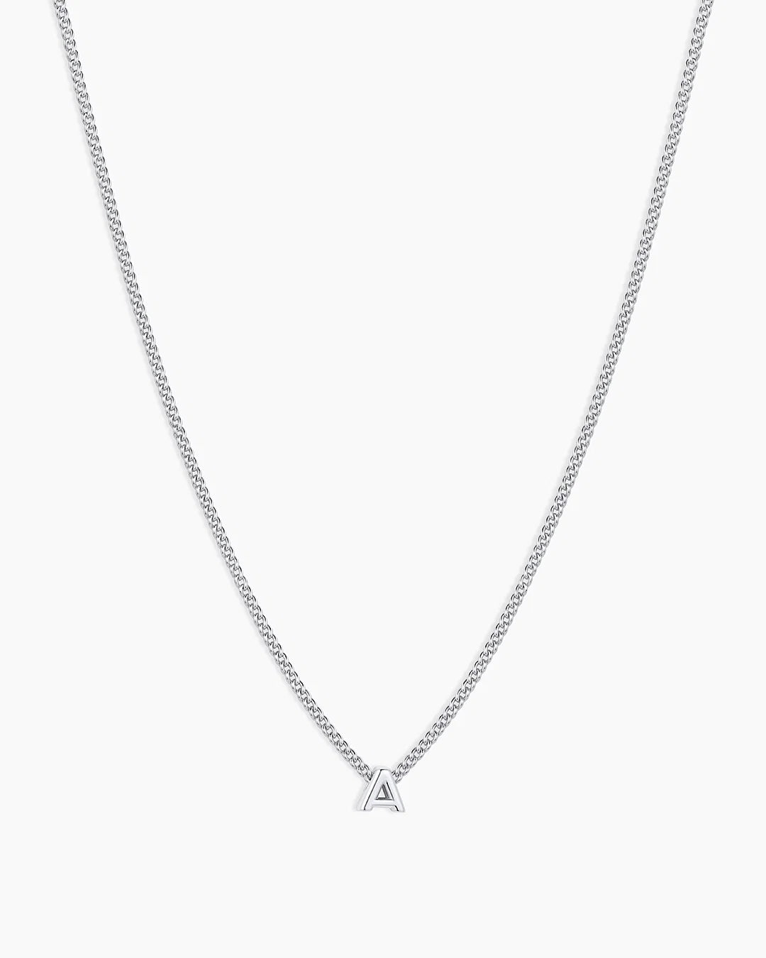 Silver Letter A Necklace
