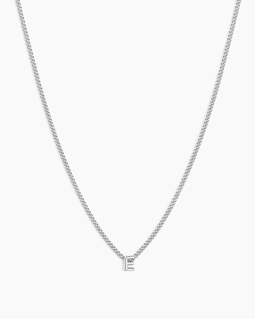 Silver Letter E Necklace