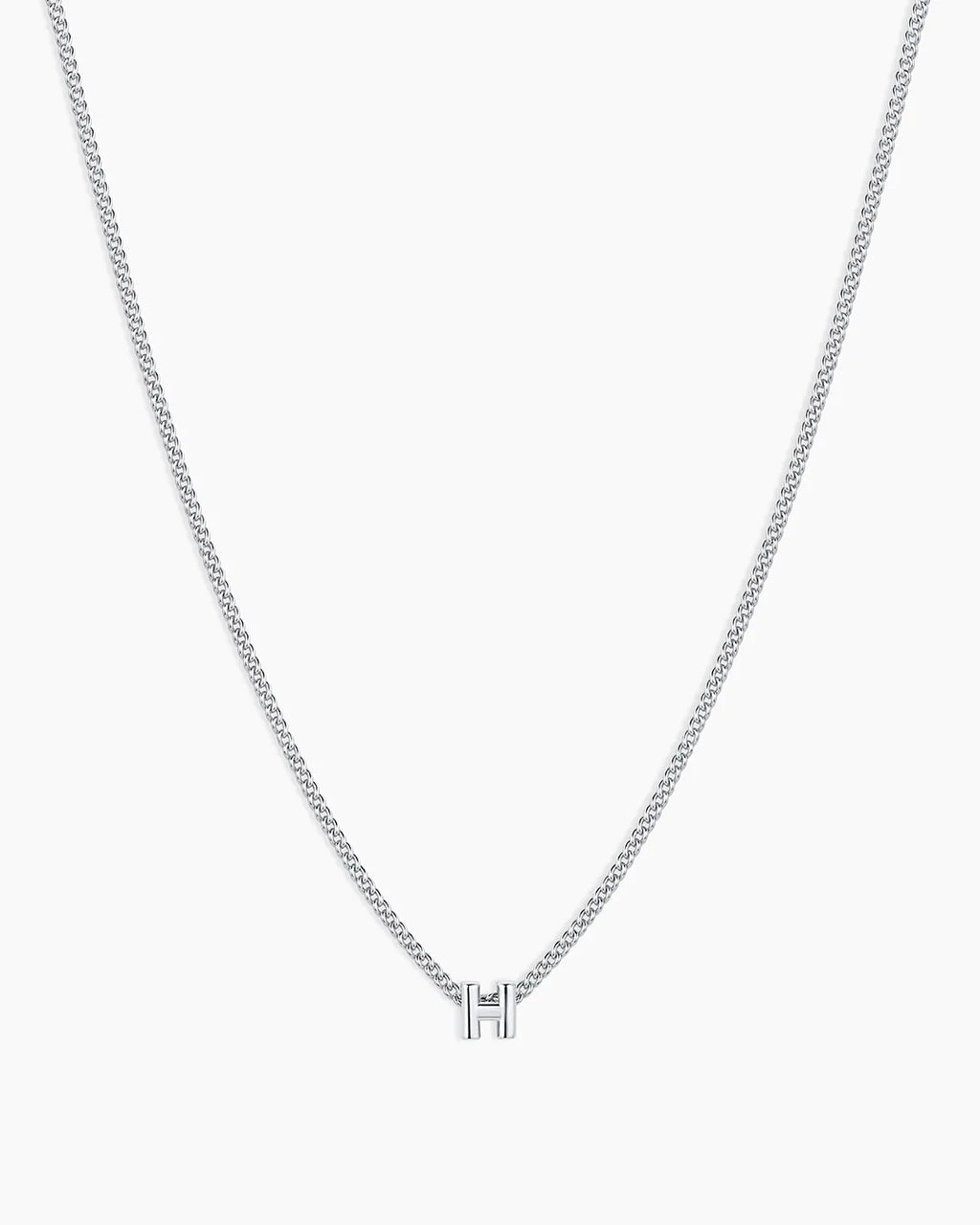 Silver Letter H Necklace