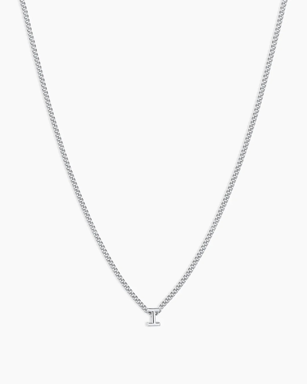 Silver Letter I Necklace